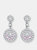 Sterling Silver Pink Cubic Zirconia Circle Drop Earrings - Pink