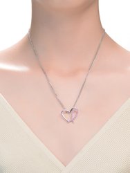 Sterling Silver Pink Cubic Zirconia Loop Necklace