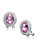 Sterling Silver Pink Cubic Zirconia Stud Earrings - Pink