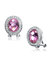 Sterling Silver Pink Cubic Zirconia Stud Earrings - Pink