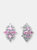 Sterling Silver Pink Cubic Zirconia Stud Earrings