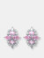 Sterling Silver Pink Cubic Zirconia Stud Earrings - Pink