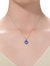 Sterling Silver Rhodium Plated And Sapphire Cubic Zirconia Pendant