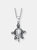 Sterling Silver Rhodium Plated Turtle Pendant Necklace - Silver