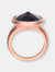 Sterling Silver Rose Gold Plated Brown Cubic Zirconia Coctail Ring