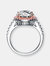 Sterling Silver Rose Gold Plated Cubic Zirconia Circle Solitaire Ring