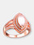 Sterling Silver Rose Gold Plated Cubic Zirconia Coctail Ring