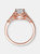 Sterling Silver Rose Gold Plated Cubic Zirconia Halo Engagement Ring