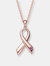 Sterling Silver Rose Gold Plated Loop Necklace - Pink