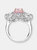 Sterling Silver Rose Gold Plated Morganite Cubic Zirconia Coctail Ring