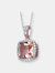 Sterling Silver Rose Gold Plated Morganite Cubic Zirconia  Halo Drop Necklace