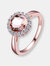 Sterling Silver Rose Gold Plated Morganite Cubic Zirconia Promise Ring - Pink