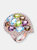 Sterling Silver Rose Gold Plated Multi Colored Cubic Zirconia Cocktail Ring - Multi