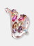 Sterling Silver Rose Gold Plated Multi Colored Cubic Zirconia Coctail Ring - Pink