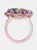 Sterling Silver Rose Gold Plated Multi Colored Cubic Zirconia Coctail Ring
