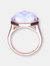 Sterling Silver Rose Gold Plated White Quarz Cubic Zirconia Cocktail Ring