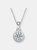 Sterling Silver Round Clear Cubic Zirconia Accent Pendant Necklace - White