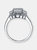 Sterling Silver Round Clear Cubic Zirconia Coctail Ring