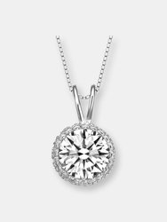 Sterling Silver Round-cut Cubic Zirconia Necklace - Sterling Silver