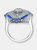 Sterling Silver Sapphire Cubic Zirconia Coctail Ring