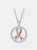Sterling Silver Two Tone Clear Cubic Zirconia Loop Necklace - Silver