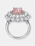 Sterling Silver Two Tone Morganite Cubic Zirconia Cocktail Ring