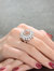 Sterling Silver Two Tone Morganite Cubic Zirconia Cocktail Ring