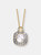 Sterling Silver White And Black Cubic Zirconia Pendant - Gold