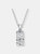 Sterling Silver White Cubic Zirconia Beehive Pendant - White