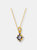 Sterling Silver White Cubic Zirconia Black And Gold Pendant