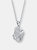 Sterling Silver White Cubic Zirconia Flowing Design Pendant