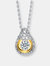 Sterling Silver White Cubic Zirconia Gold-plated Teardrop Pendant - Gold