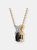 Sterling Silver White Cubic Zirconia Gold Plating Clear And Black Cubic Zirconia Pendant