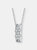 Sterling Silver White Cubic Zirconia ModernBand Pendant