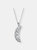 Sterling Silver White Cubic Zirconia Moon-shaped Pendant