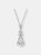 Sterling Silver White Cubic Zirconia Pendant - White