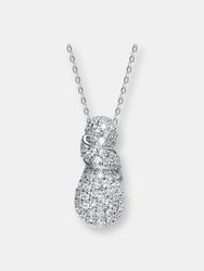 Sterling Silver White Cubic Zirconia Pendant - Silver