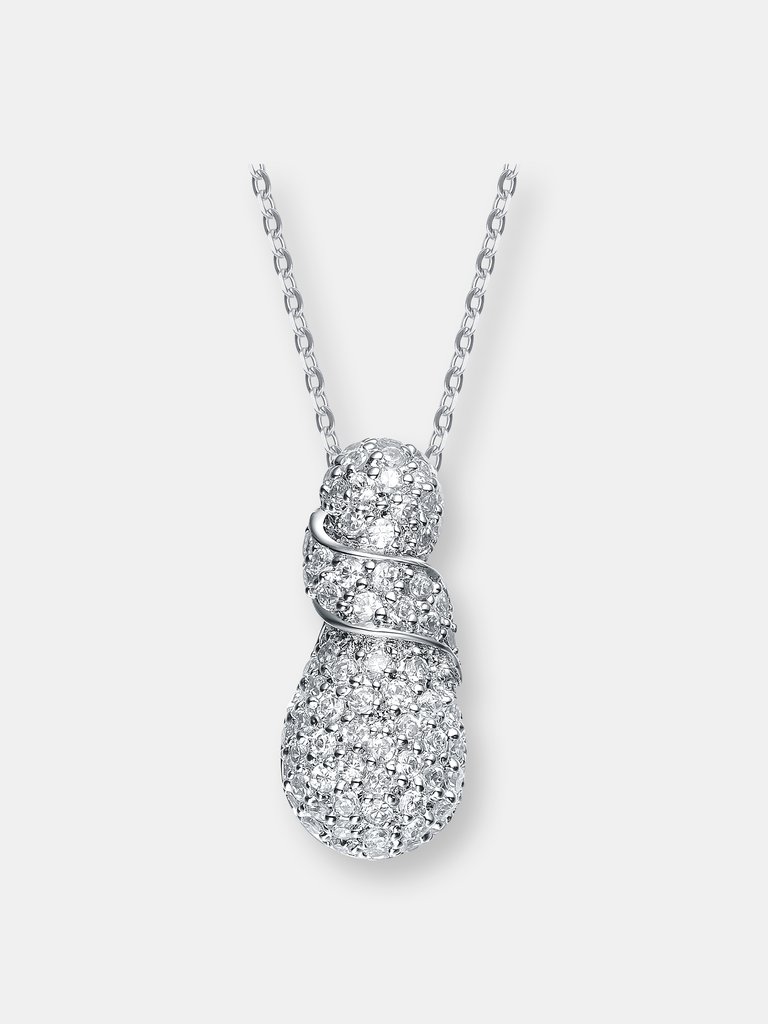 Sterling Silver White Cubic Zirconia Pendant - Silver