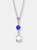Sterling Silver White Cubic Zirconia Pink And Blue Cubic Zirconia Pendant - Silver
