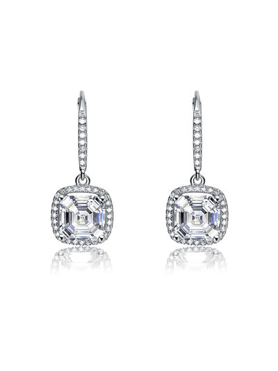 Genevive Sterling Silver White Cubic Zirconia Radiant Earrings product