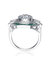 Sterling Silver White Gold Plated With Baguette And Round Cubic Zirconia Modern Ring