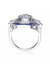 Sterling Silver White Gold Plated With Baguette And Round Cubic Zirconia Modern Ring
