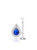 Sterling Silver White Gold Plated With Colored Cubic Zirconia Pear Shape Earrings