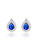 Sterling Silver White Gold Plated With Colored Cubic Zirconia Pear Shape Earrings - Sapphire