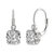 Sterling Silver White Gold Plating with Clear Cubic Zirconia Leverback Drop Earrings - White