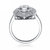 Sterling Silver White Gold Plating with Clear Round Cubic Zirconia Filigree Ring