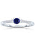 Sterling Silver White Gold Plating With Colored Cubic Zirconia Ring - Sapphire