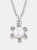 Sterling Silver White Stone And Cubic Zirconia Accent Necklace - White
