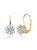 Sterling Silver With Clear Cubic Zirconia Classic Leverback Earrings - Gold