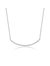 Sterling Silver With Clear Cubic Zirconia Curved Necklace - Silver